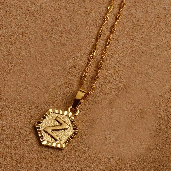 Gold Initial Pendant Necklace