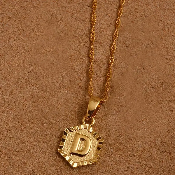 Gold Initial Pendant Necklace