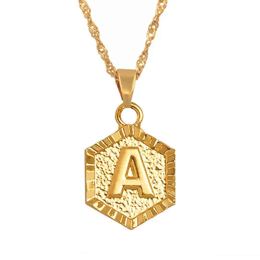 Gold Initial Pendant Necklace