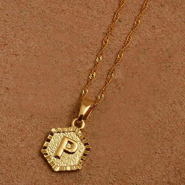 Gold Initial Pendant Necklace