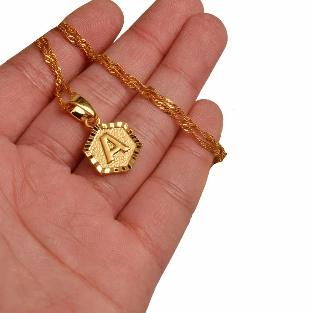 Gold Initial Pendant Necklace