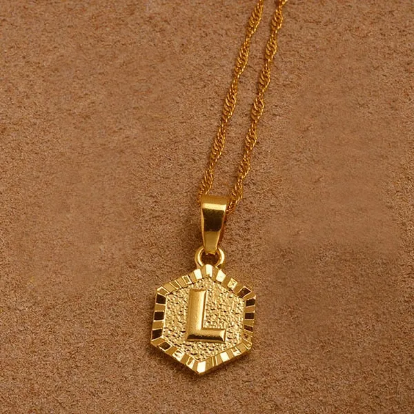 Gold Initial Pendant Necklace
