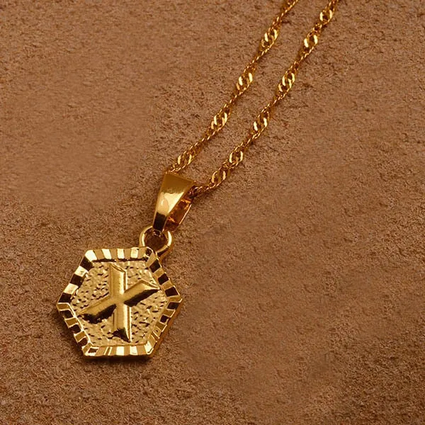 Gold Initial Pendant Necklace
