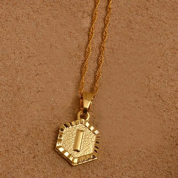 Gold Initial Pendant Necklace