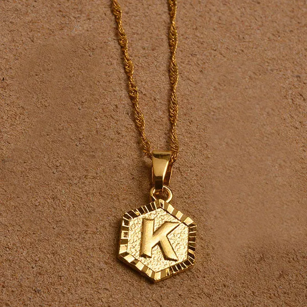 Gold Initial Pendant Necklace