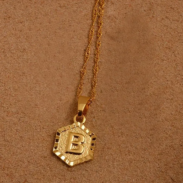 Gold Initial Pendant Necklace