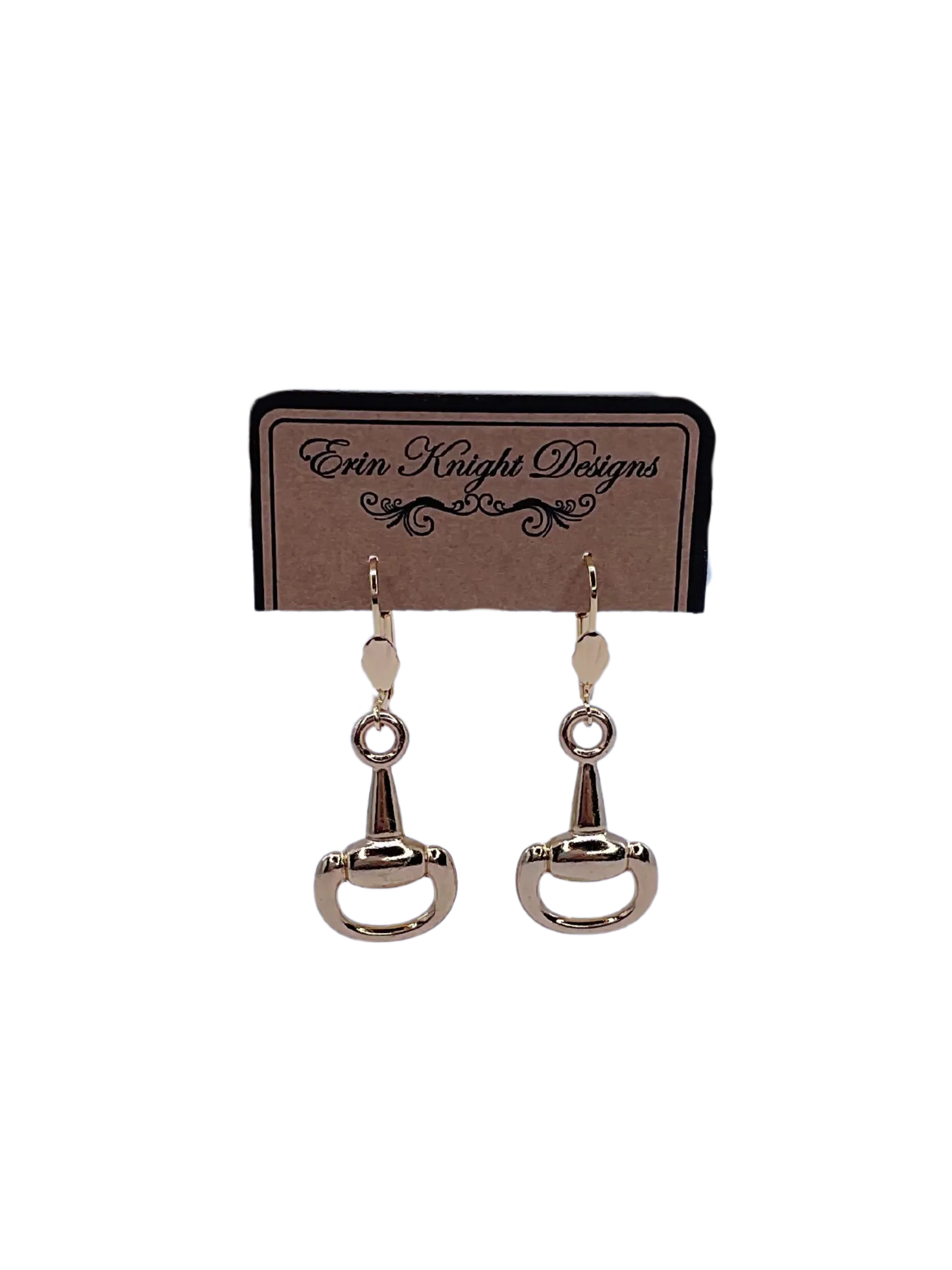 Gold Plated Horse Bit Earrings
