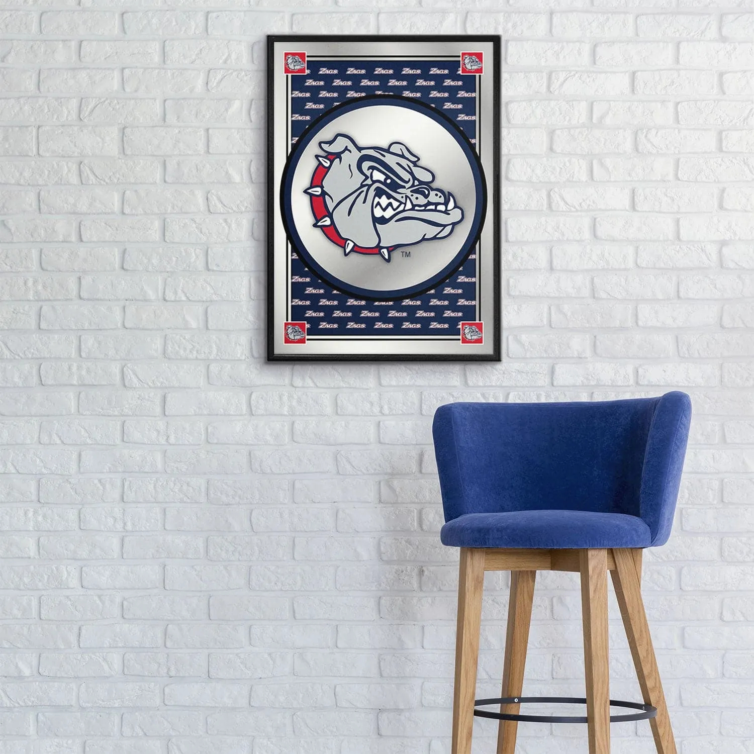 Gonzaga Bulldogs: Team Spirit, Spike - Framed Mirrored Wall Sign