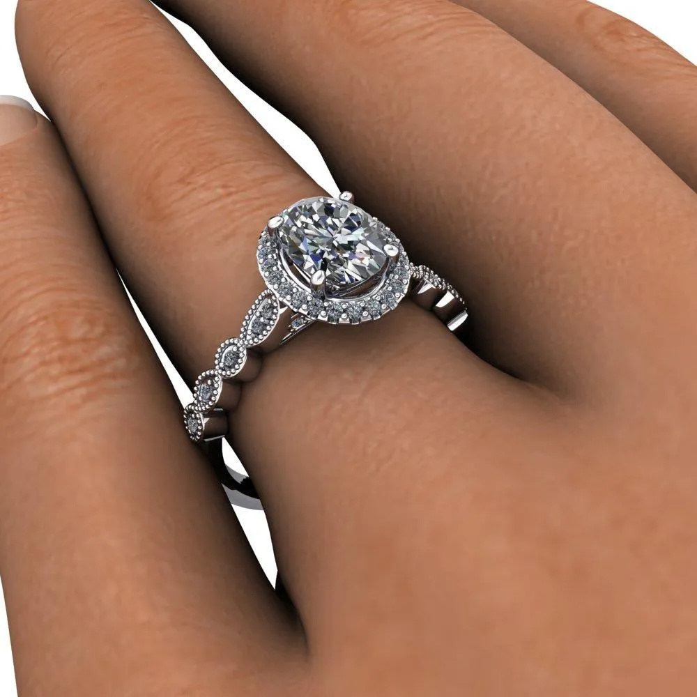 Grace Halo Engagement Ring (setting only)