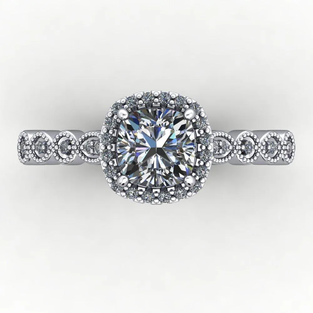 Grace Halo Engagement Ring (setting only)