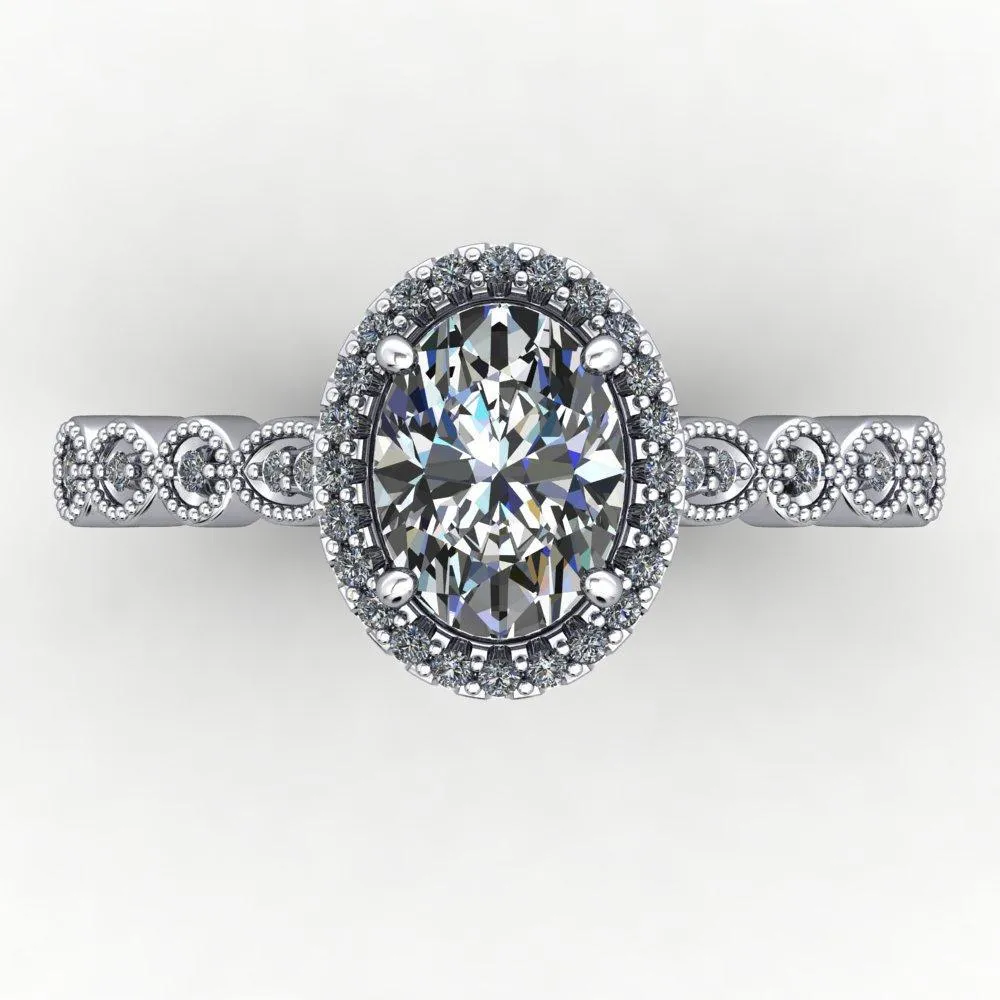 Grace Halo Engagement Ring (setting only)