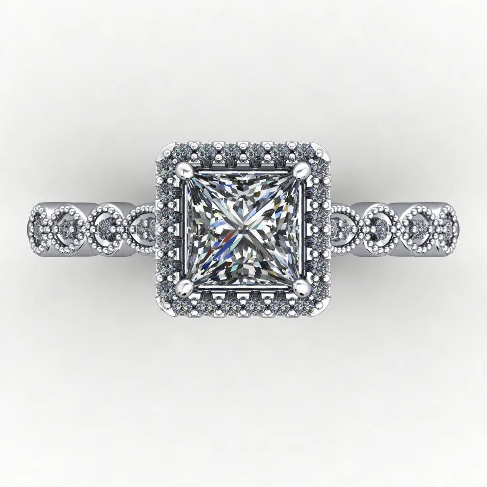 Grace Halo Engagement Ring (setting only)