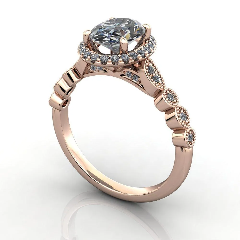 Grace Halo Engagement Ring (setting only)