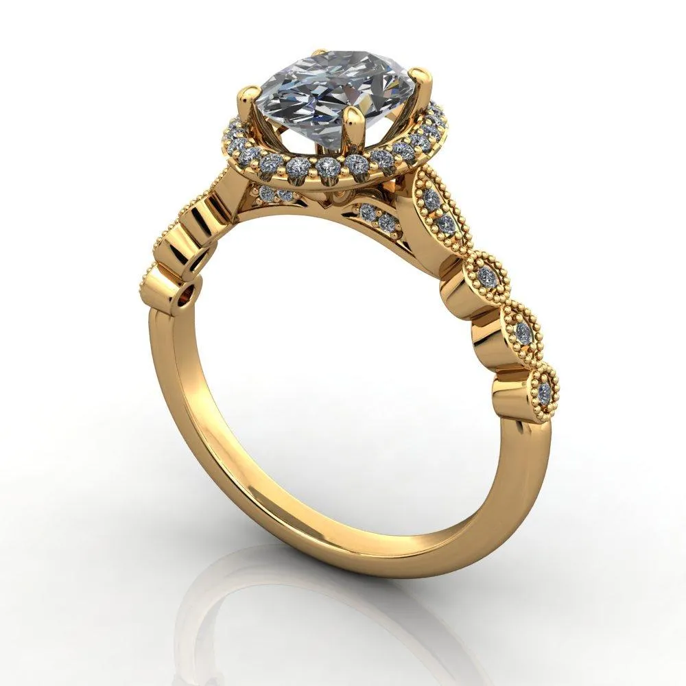 Grace Halo Engagement Ring (setting only)