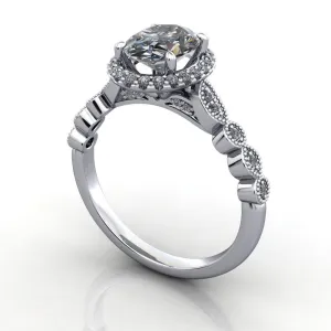 Grace Halo Engagement Ring (setting only)
