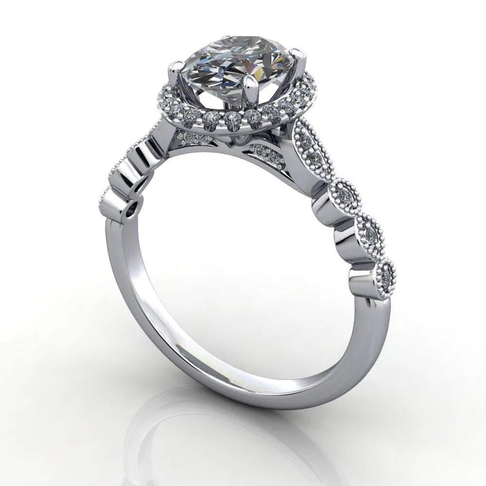 Grace Halo Engagement Ring (setting only)