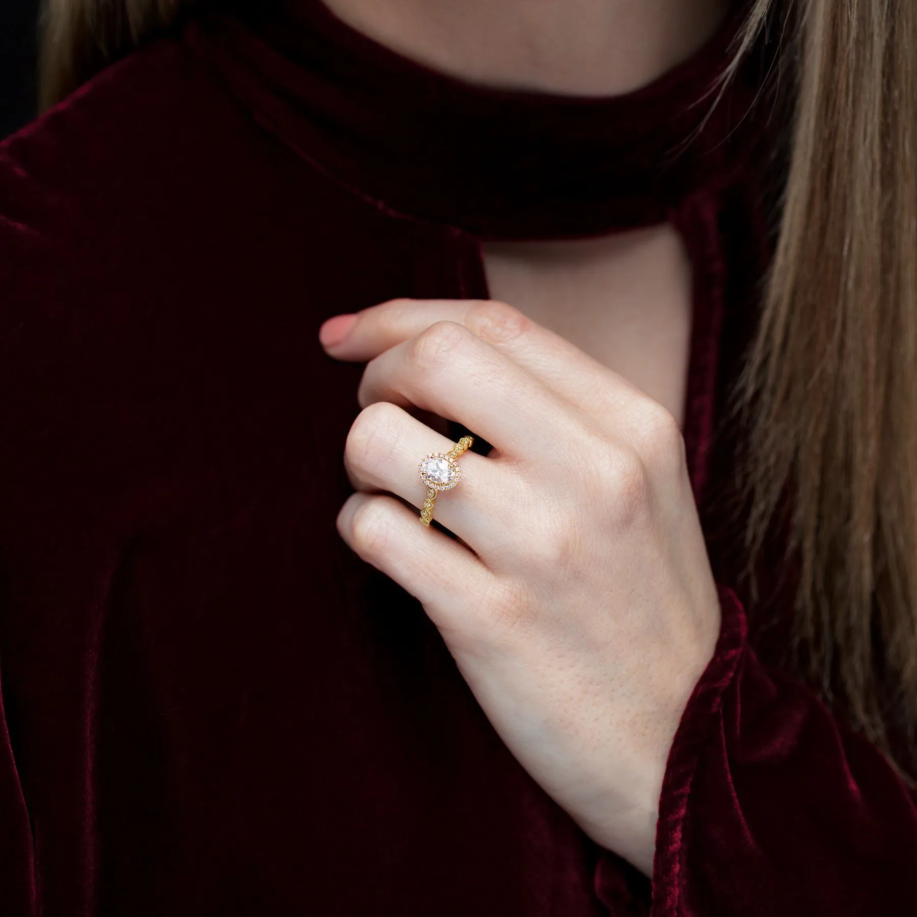 Grace Halo Engagement Ring (setting only)