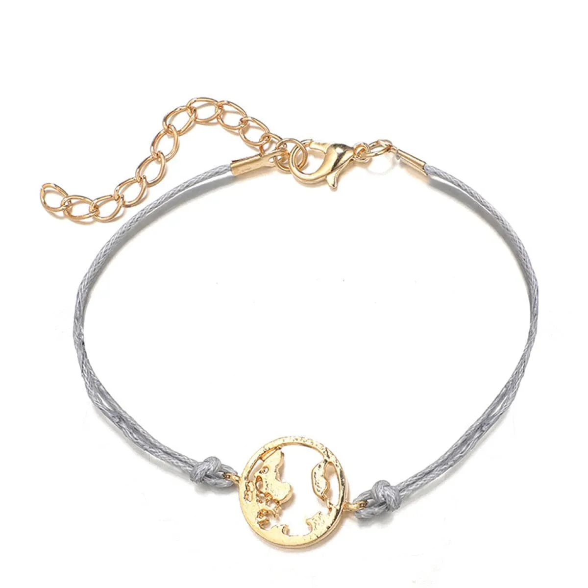 Gray Turquoise & 18K Gold-Plated Pineapple Bracelet Set