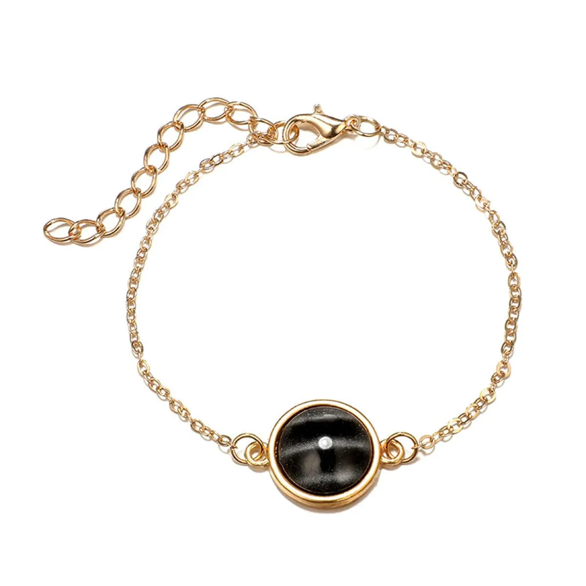 Gray Turquoise & 18K Gold-Plated Pineapple Bracelet Set