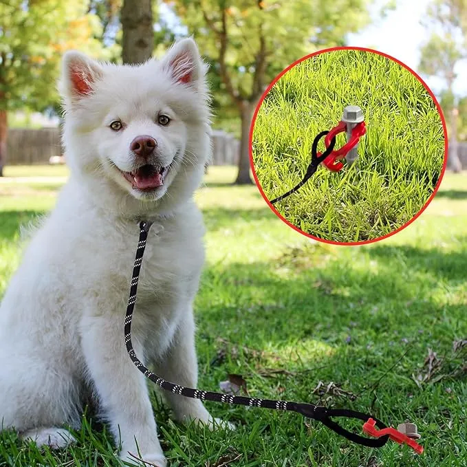 Ground Anchors Non-Rust Cast Aluminum Heavy Duty Tent Anchors for Swing Set Anchors Screw in kit for Securing Animals, Tents, Canopies, Sheds, Car Ports, Swing Sets Outdoors(Big)