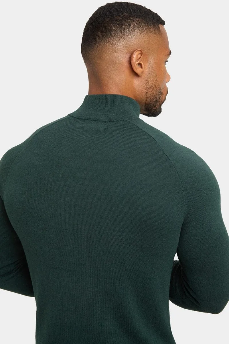 Half Zip Neck in Racing Green