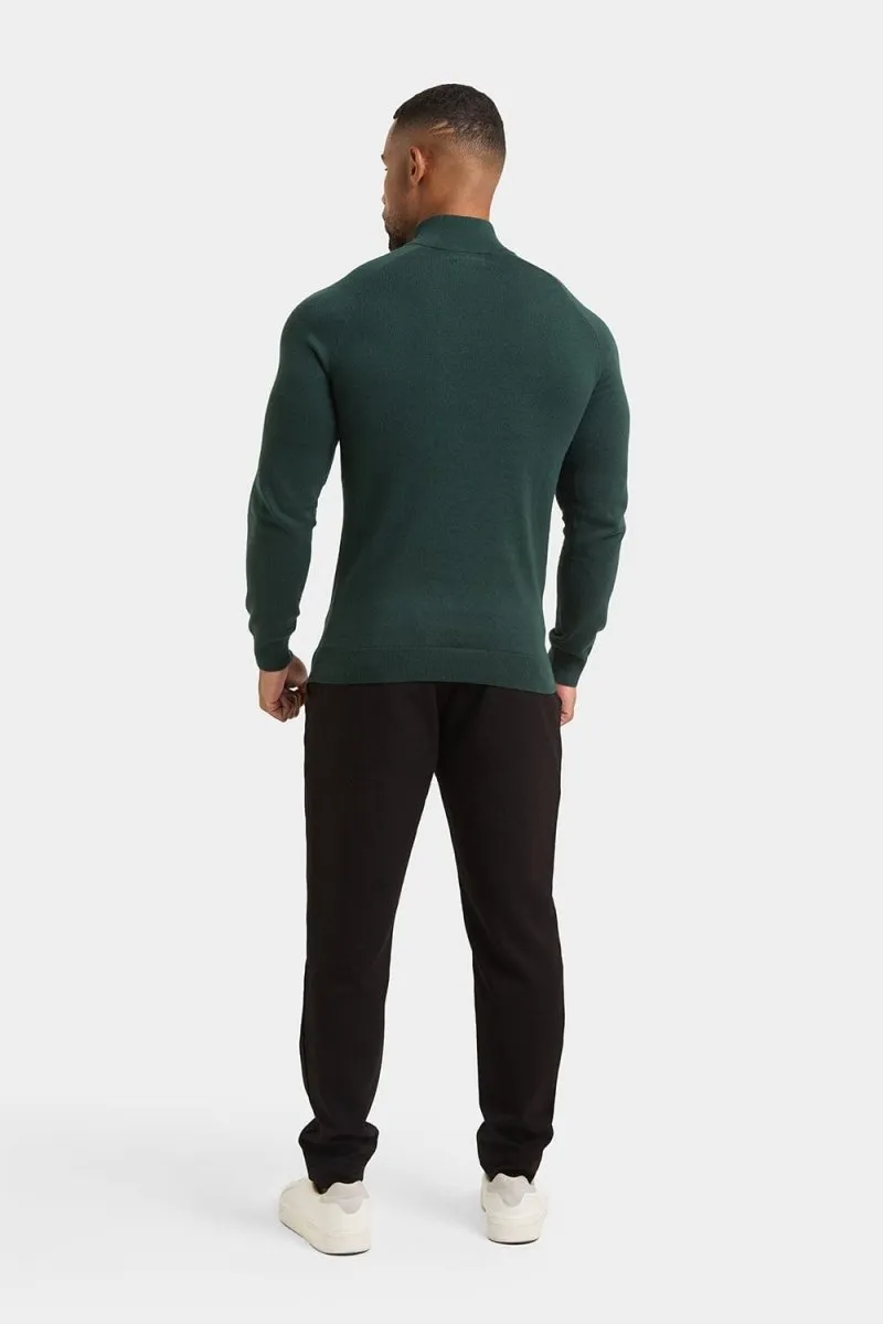 Half Zip Neck in Racing Green