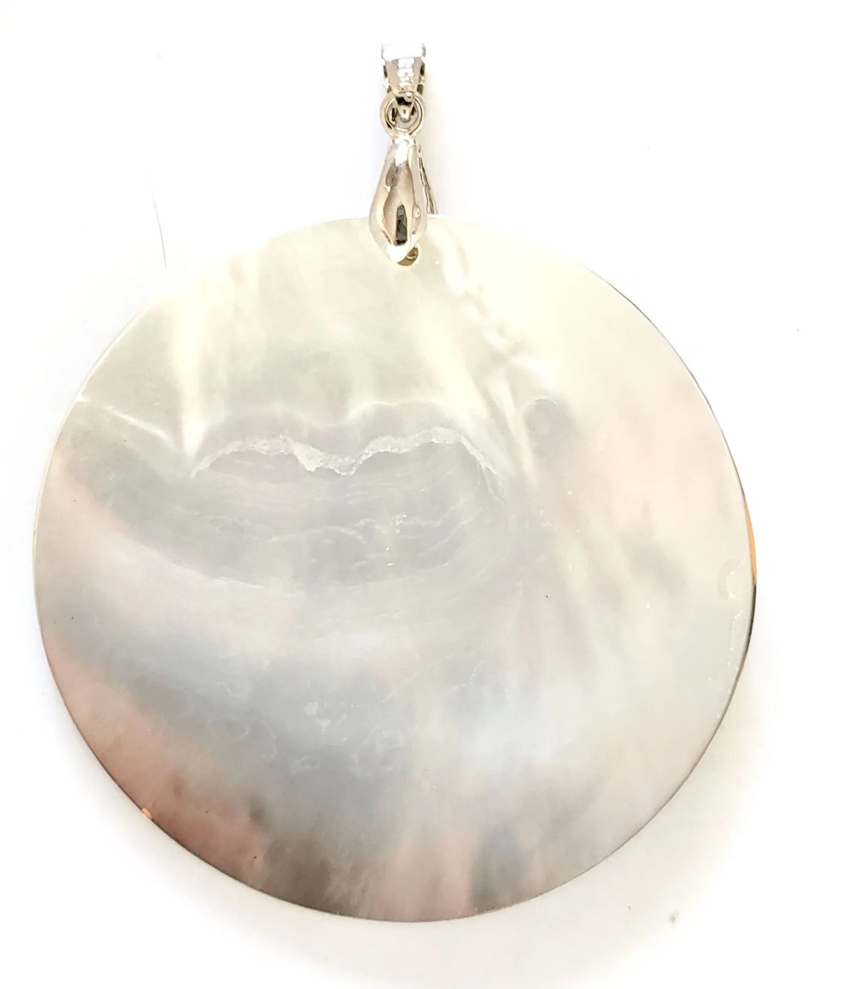 Hand Painted Mother of Pearl Pendant Inspired by Salome Klimt