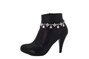 HAPPY Charms & Rhinestone Metal Boot Chain