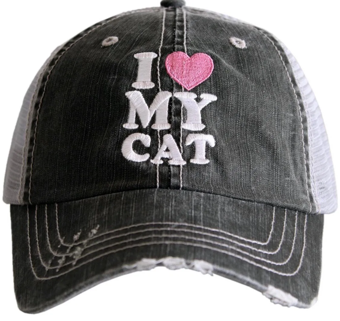 Hats and shirts { Dog mother, Wi.ne lover } { Cat mother, Wi.ne lover } { I love my dog } { I love my cat } { Pawsitive vibes only } Embroidered distressed trucker.