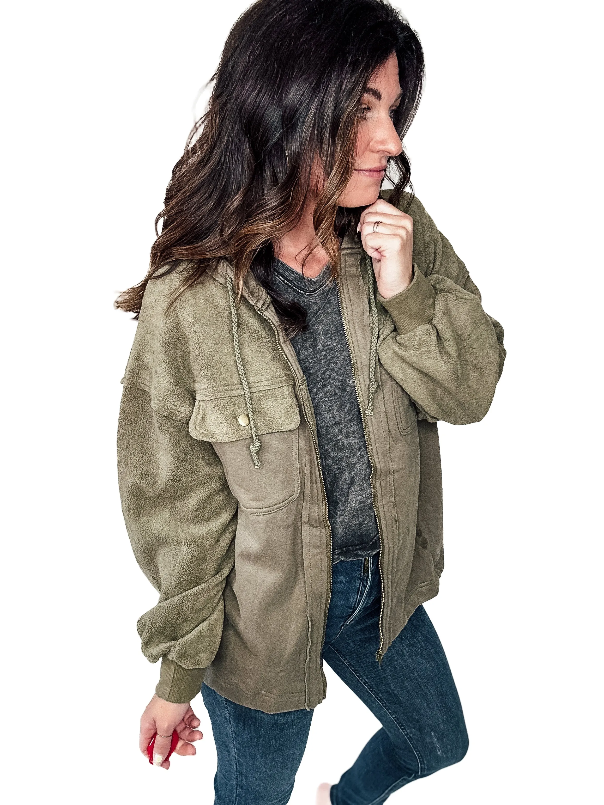 Here With Me Zip Up Hooded Jacket - PREORDER