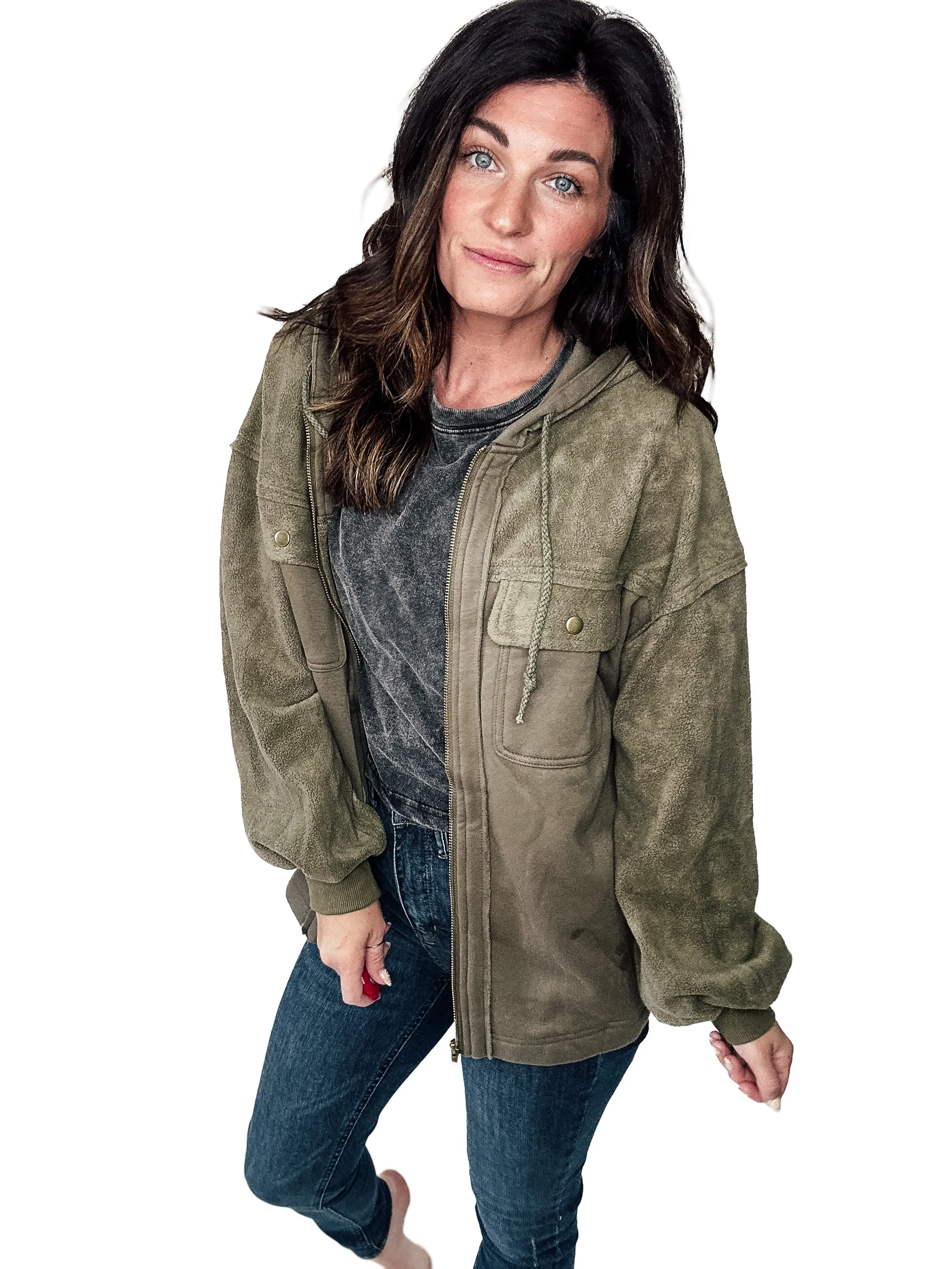 Here With Me Zip Up Hooded Jacket - PREORDER