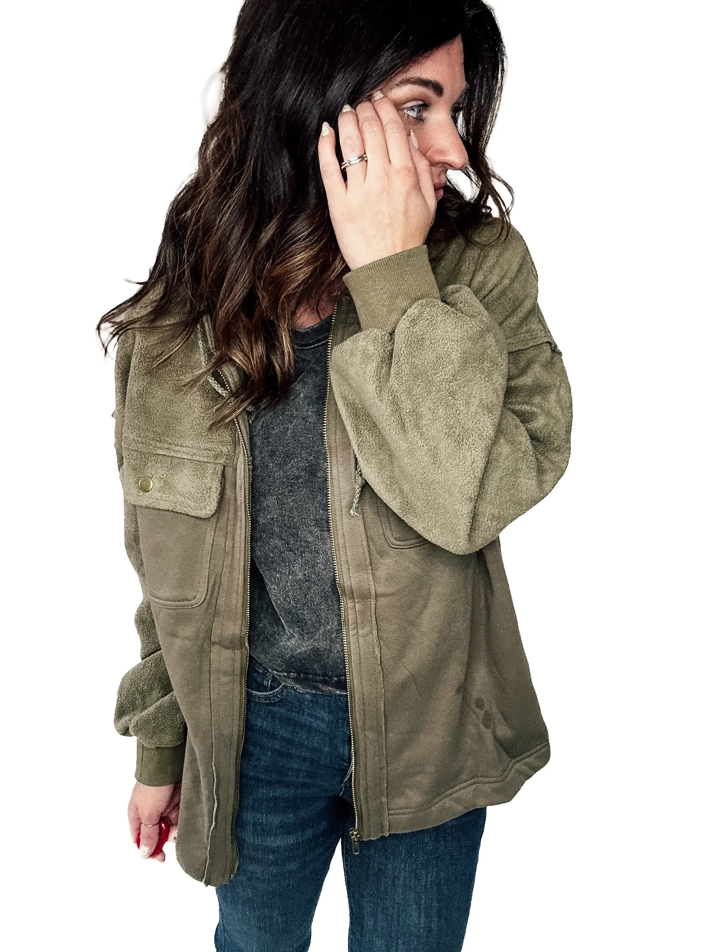 Here With Me Zip Up Hooded Jacket - PREORDER