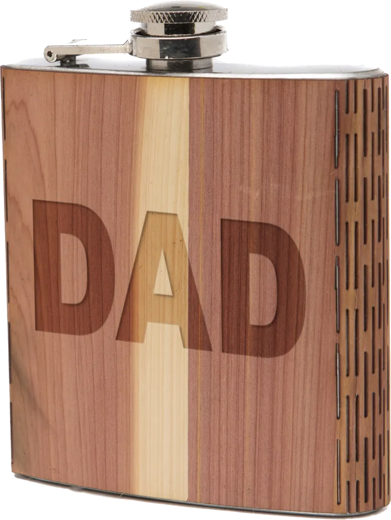 Hip Flask 6 oz. Wooden - Father's Day Edition