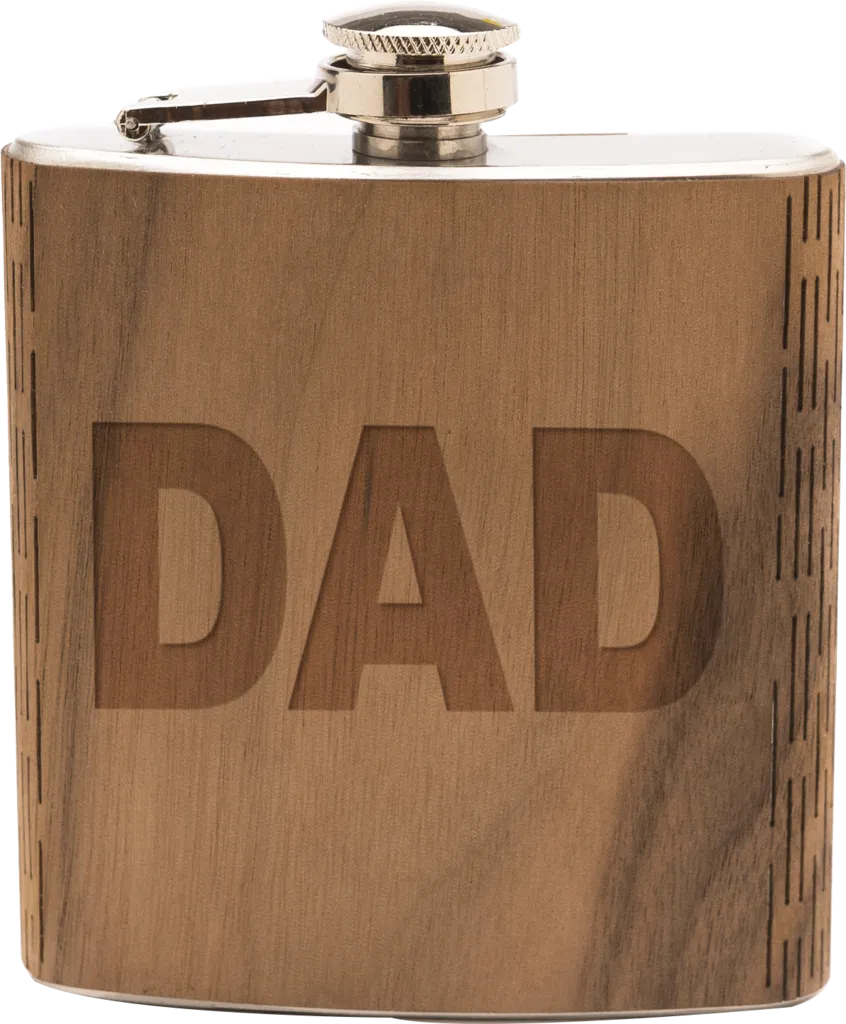 Hip Flask 6 oz. Wooden - Father's Day Edition