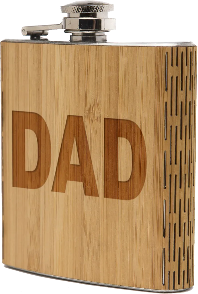 Hip Flask 6 oz. Wooden - Father's Day Edition