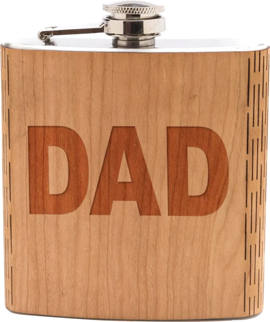 Hip Flask 6 oz. Wooden - Father's Day Edition