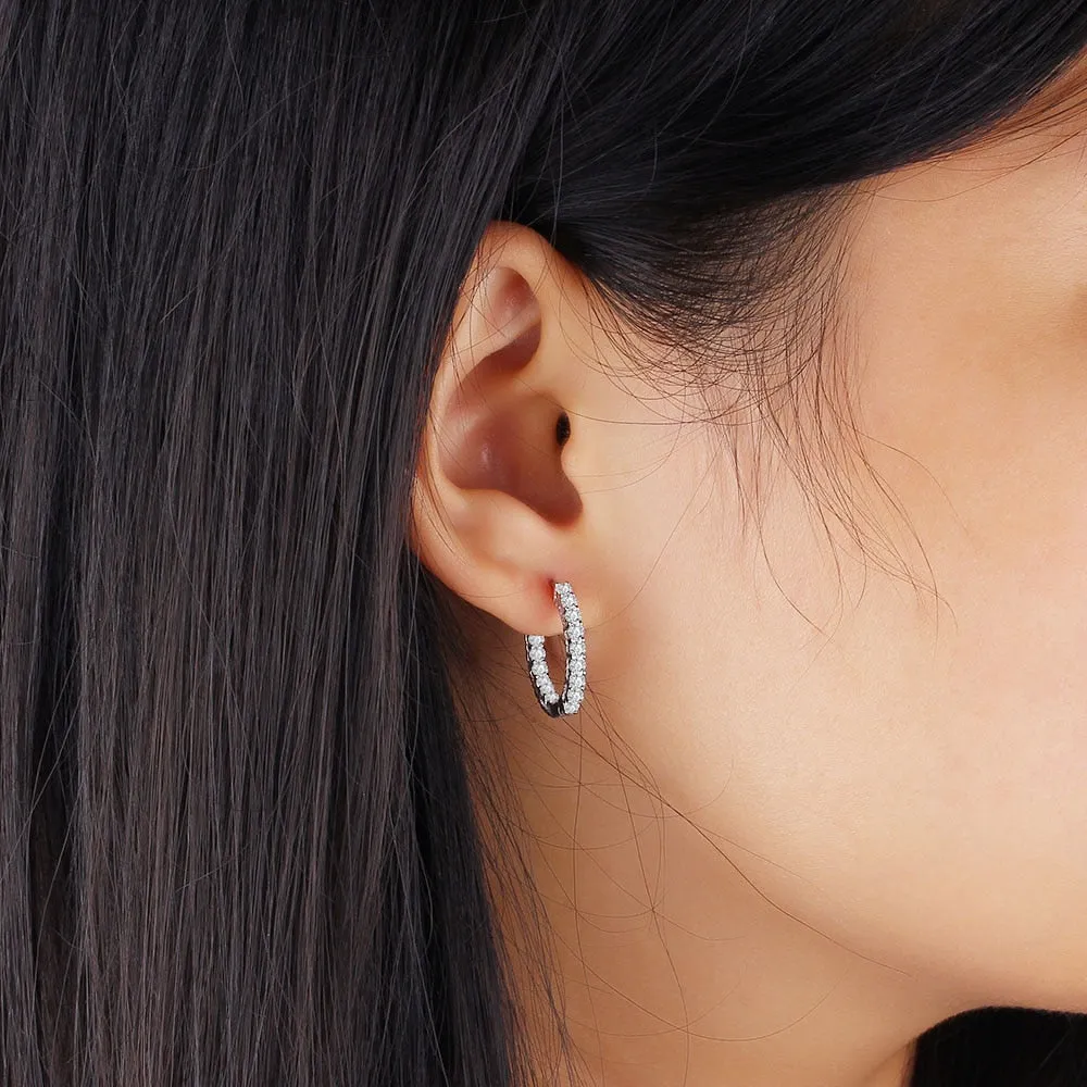 Hoop Earrings with Silver Sparkle