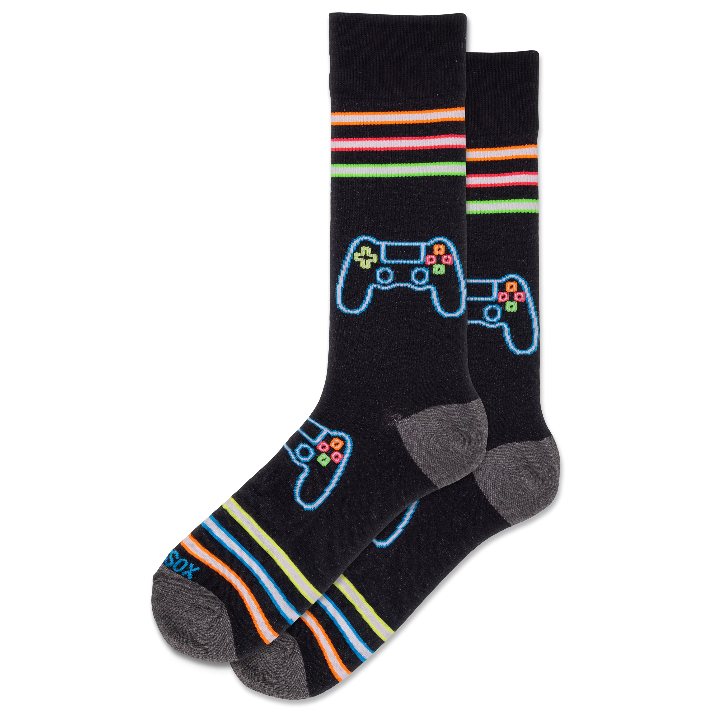 HOTSOX Men's Neon Gamer Crew Socks