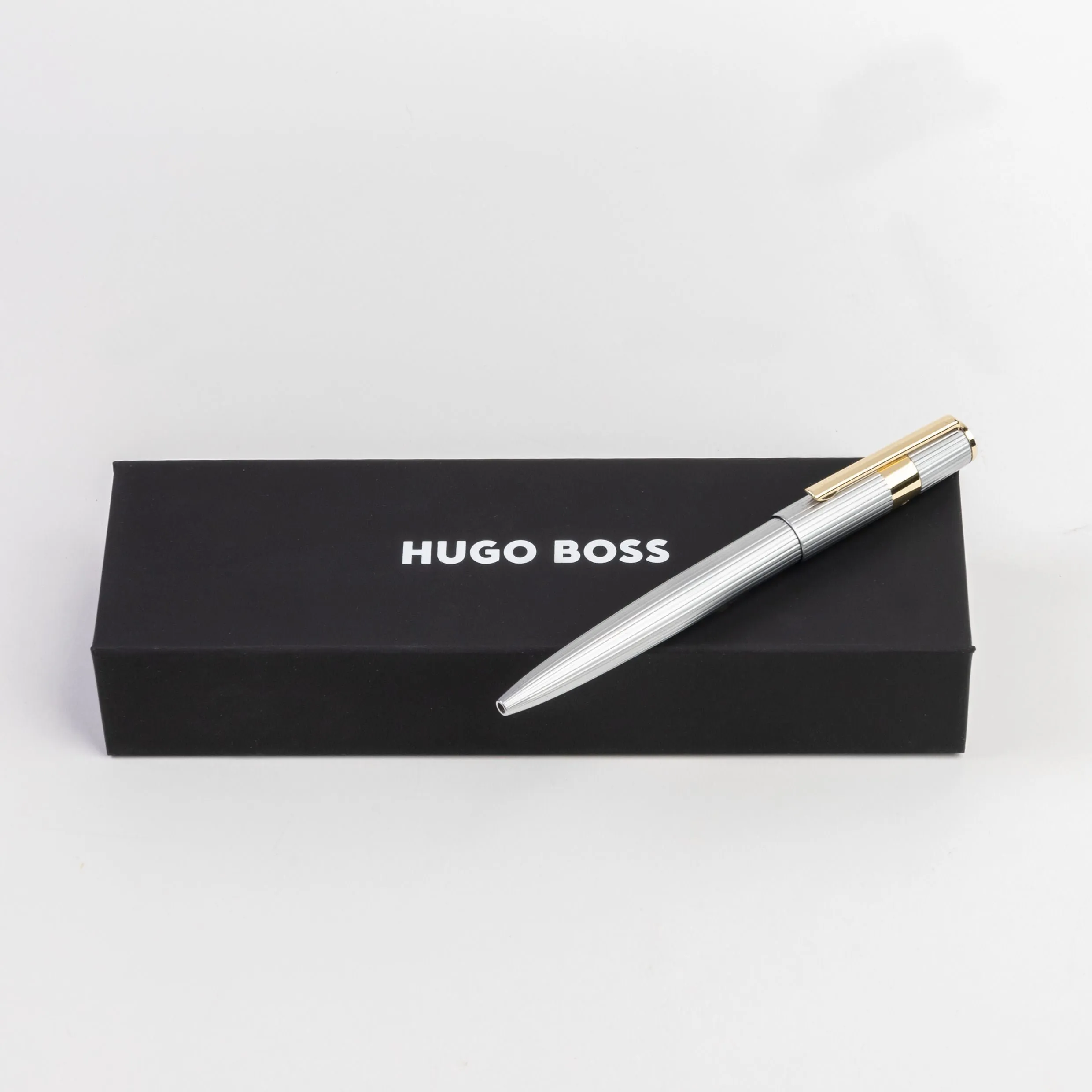 HUGO BOSS HSV2854B-Ballpoint pen Gear Pinstripe Silver / Gold
