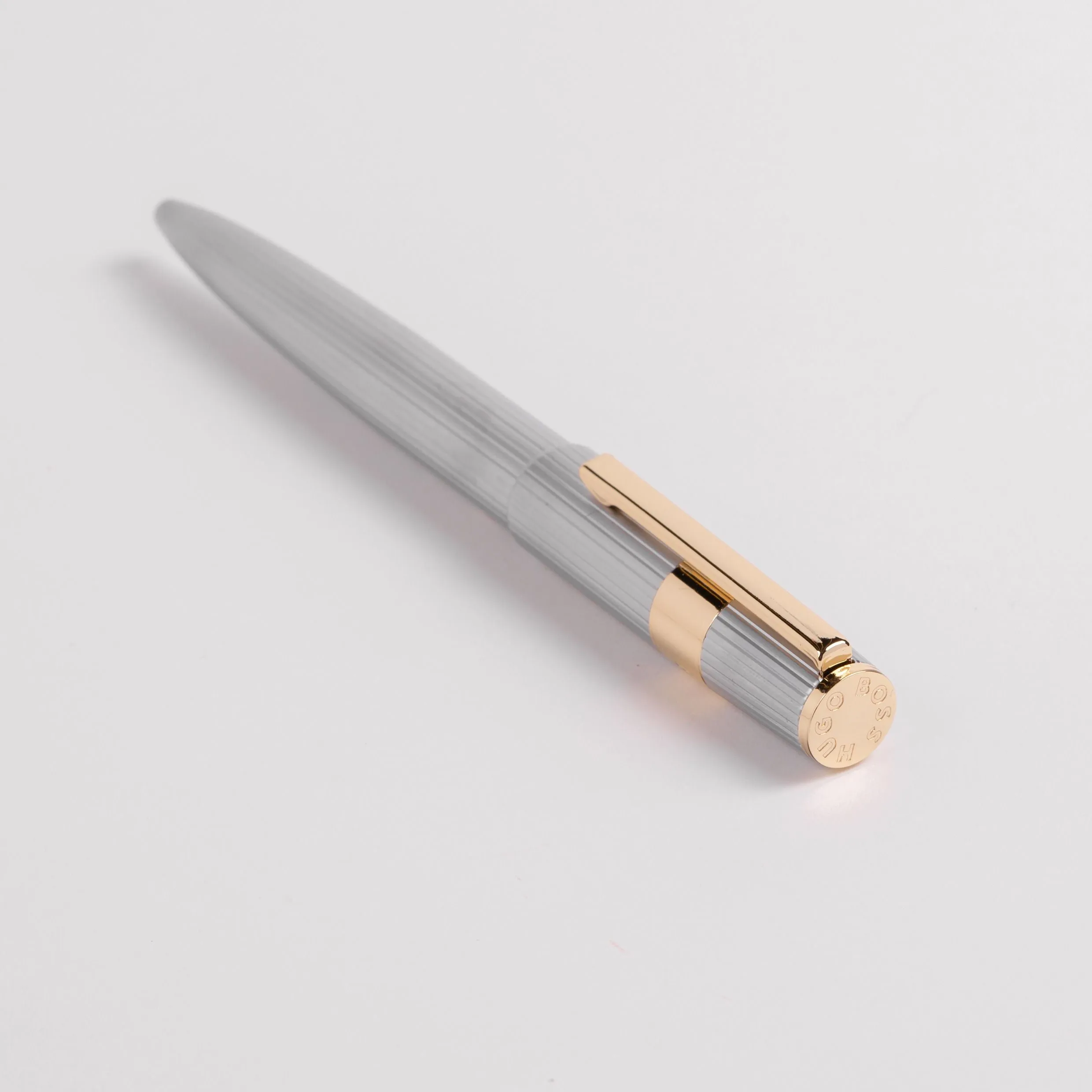 HUGO BOSS HSV2854B-Ballpoint pen Gear Pinstripe Silver / Gold