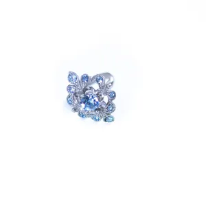 Ice Blue Filigree Statement Ring