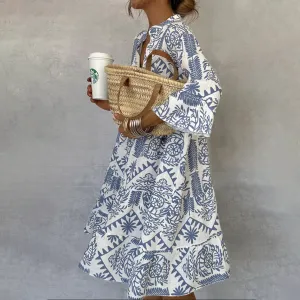 IDALINA FASHION PRINT DRESS