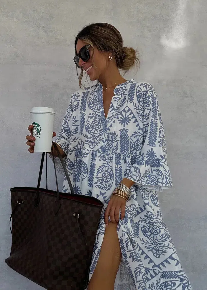 IDALINA FASHION PRINT DRESS