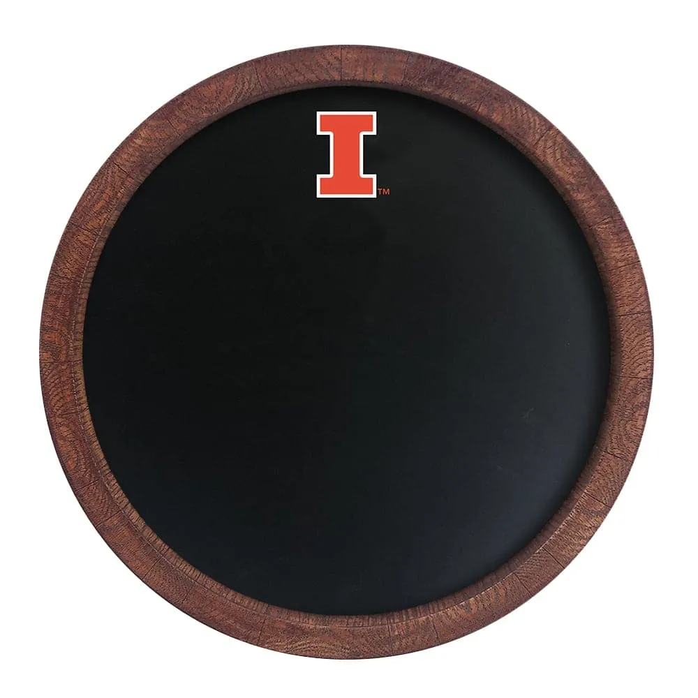 Illinois Fighting Illini: Chalkboard "Faux" Barrel Top Sign