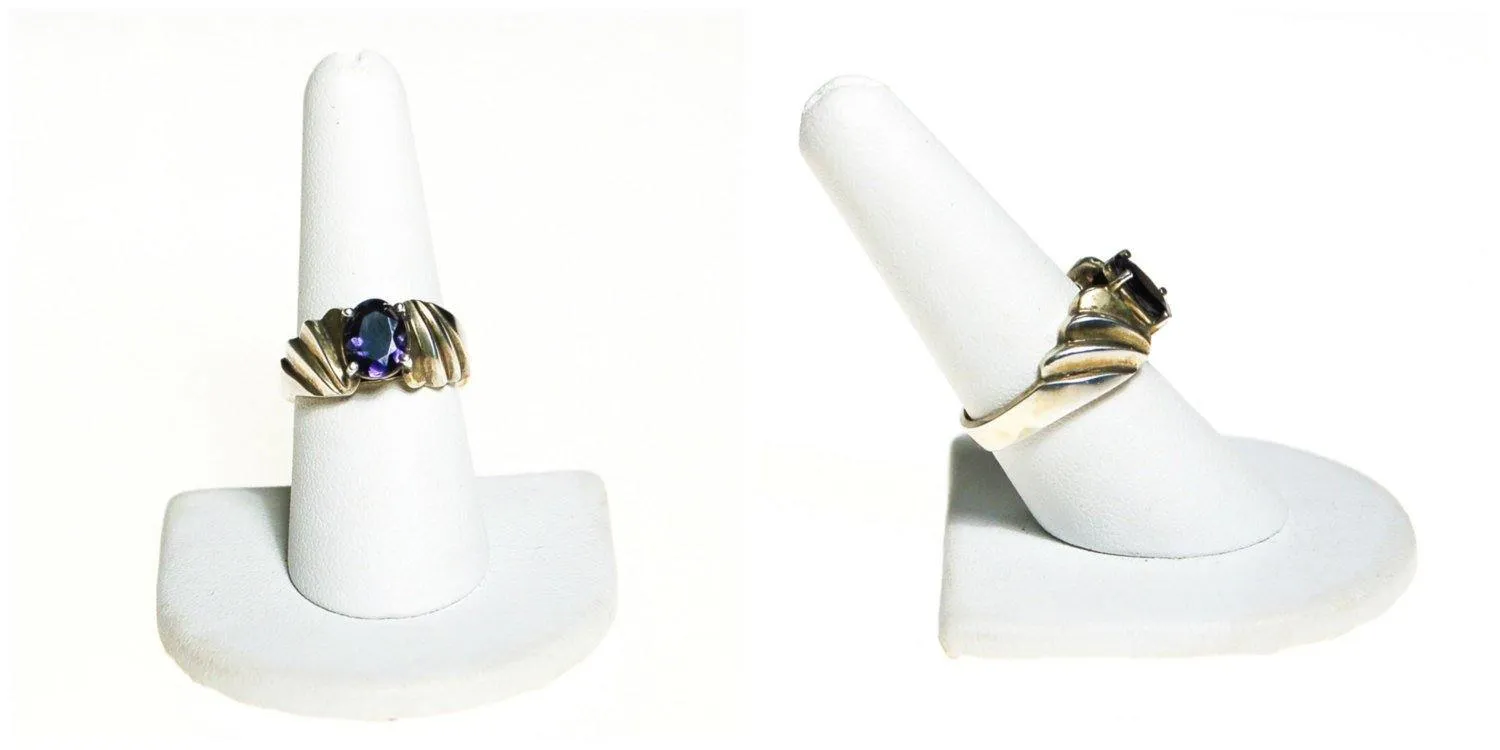 Iolite Sterling Silver Ring, Mod, Minimalist, Semi Precious, Gemstone Ring, Ring Size 8, Oval Cut Stone