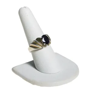 Iolite Sterling Silver Ring, Mod, Minimalist, Semi Precious, Gemstone Ring, Ring Size 8, Oval Cut Stone