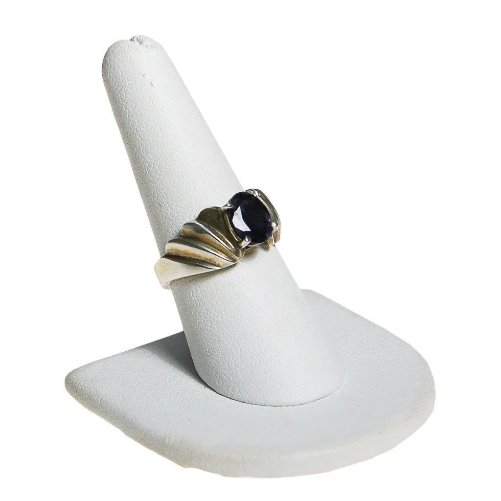 Iolite Sterling Silver Ring, Mod, Minimalist, Semi Precious, Gemstone Ring, Ring Size 8, Oval Cut Stone
