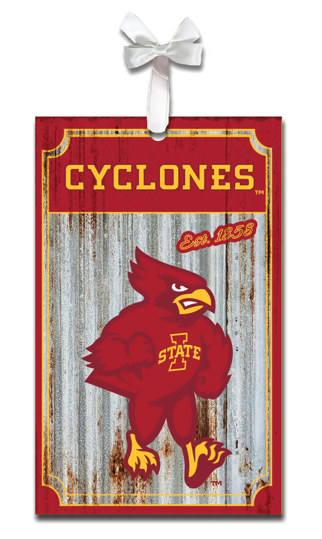 Iowa State University, Metal Corrugate Ornament,3ot962mc