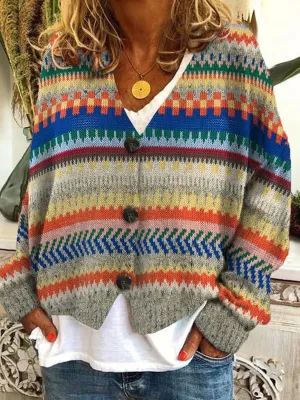 Ismara - Comfortable and Striped Cardigan