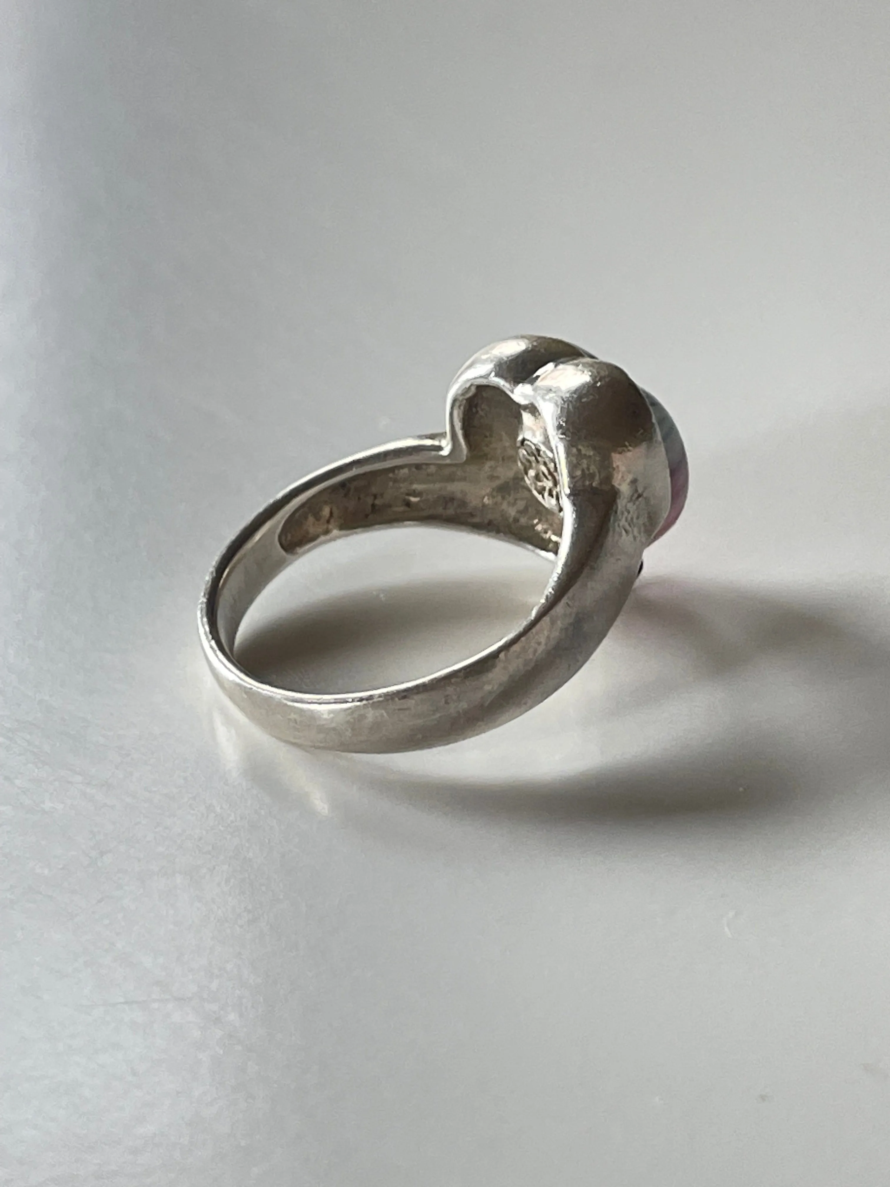 Italian Mille Fiori and Silver Heart Ring